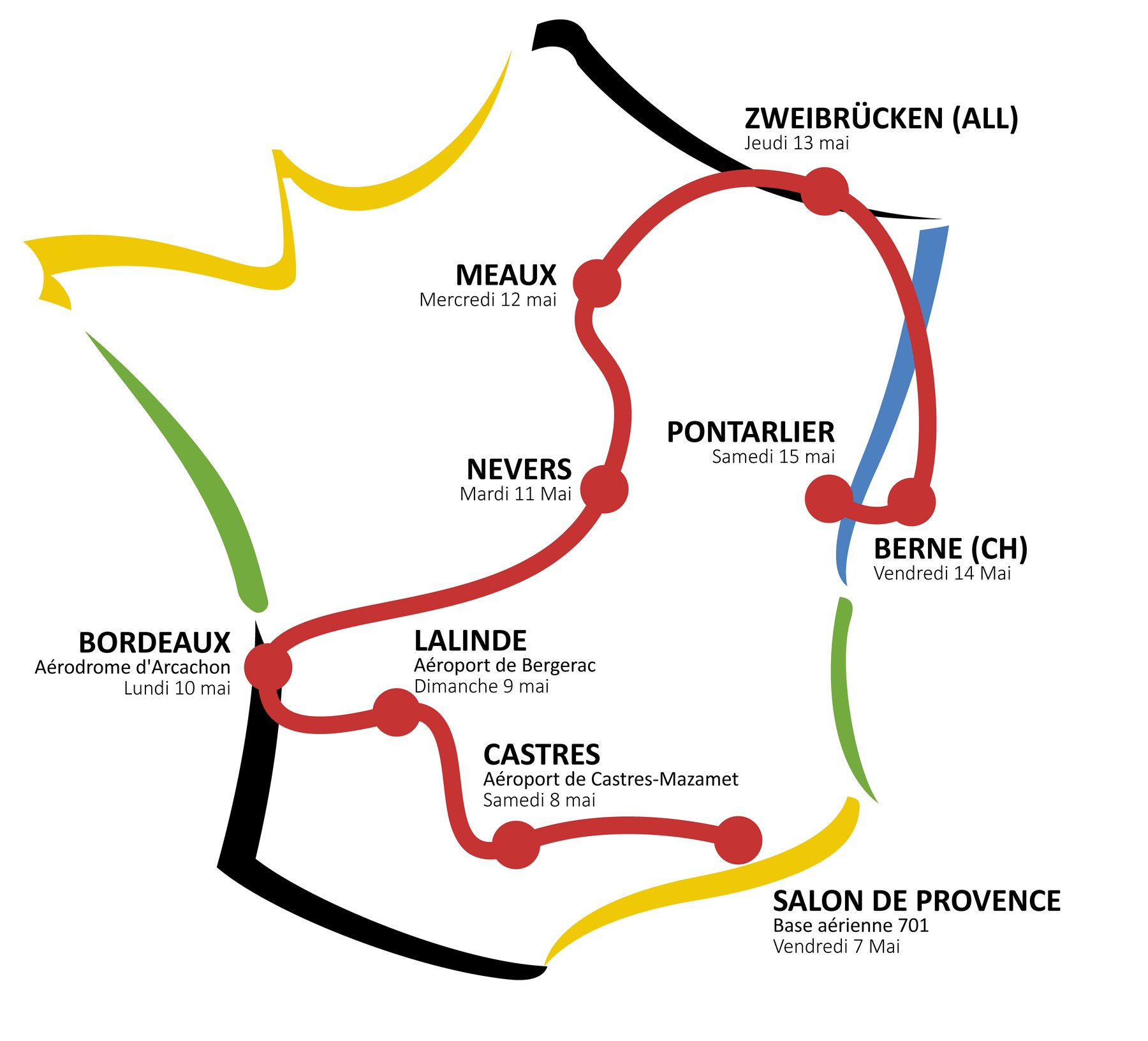 Carte du Tour aérien 2027
